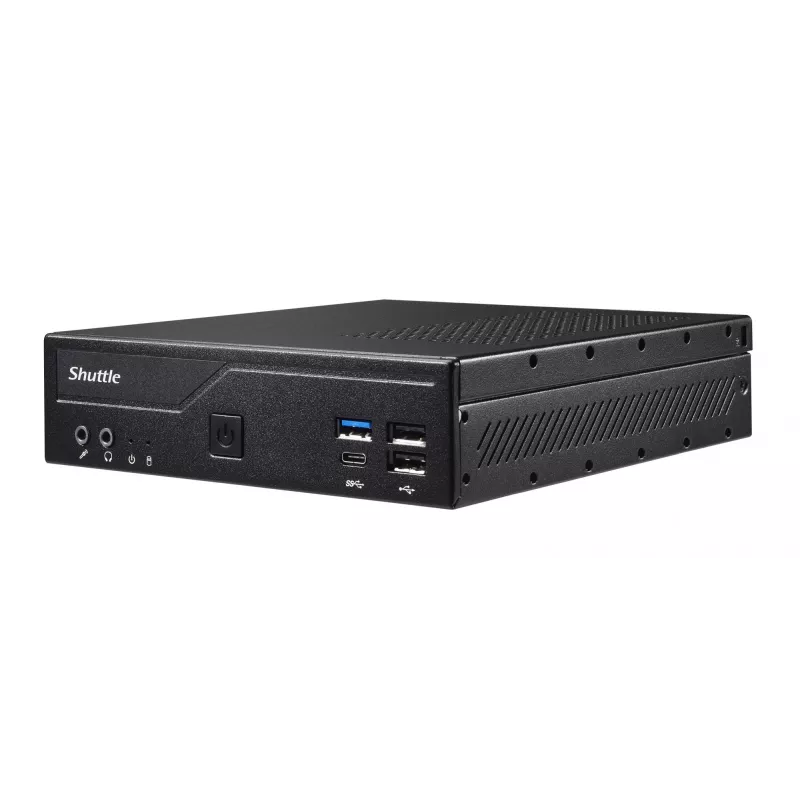 Shuttle PC slim DH610 , S1700, 1x HDMI, 2x DP , 1x 2,5 pollici, 2x M.2, 2x LAN (Intel 1G + 2.5G), 2x COM, funzionamento continuo 24/7, incl. VESA