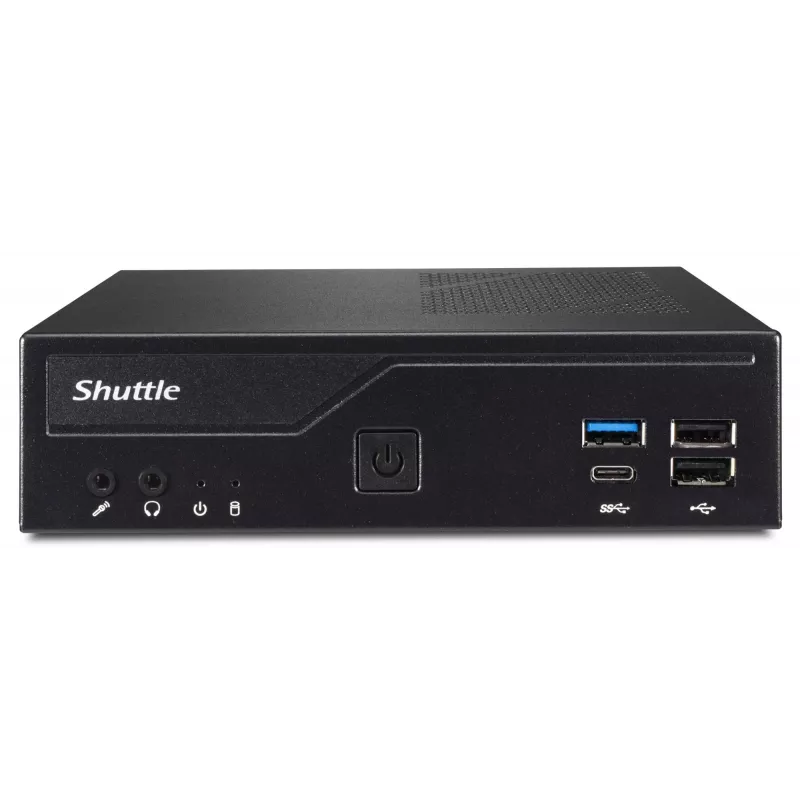 Shuttle PC slim DH610 , S1700, 1x HDMI, 2x DP , 1x 2,5 pollici, 2x M.2, 2x LAN (Intel 1G + 2.5G), 2x COM, funzionamento continuo 24/7, incl. VESA