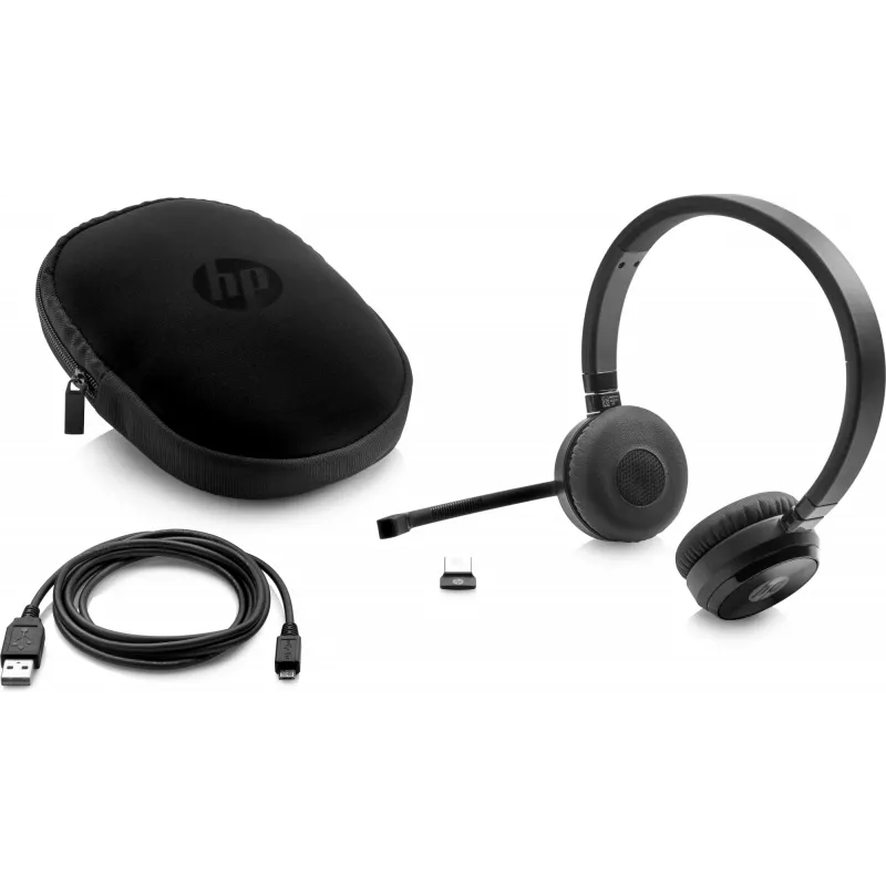 HP UC Wireless Duo Headset, senza fili, ufficio/call center, 310 g, cuffie, nero