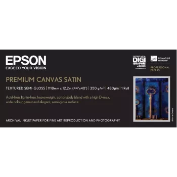 Rotolo tela Epson Premium Satin 44 pollici x 12,2 m 350 g/m²