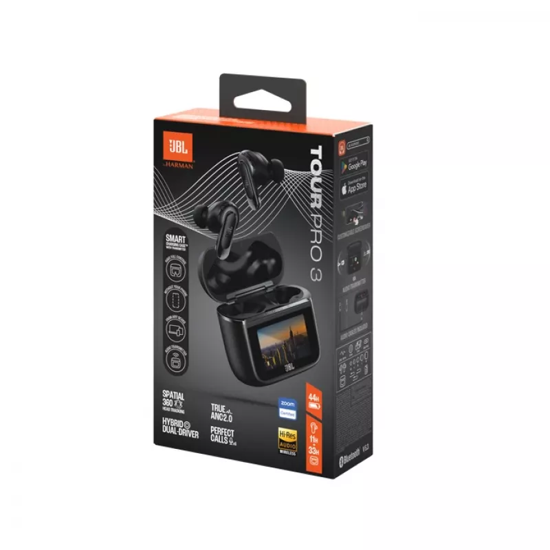 JBL Tour Pro 3 Headset Wireless In-ear Chiamate/Musica/Sport/Quotidiano Bluetooth Nero