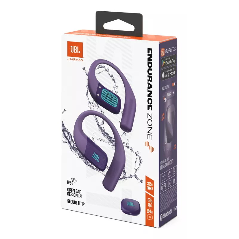 Headset JBL Endurance Zone Wireless Open-Ear Sport Bluetooth – Viola, 20–20000 Hz, 89,6 g