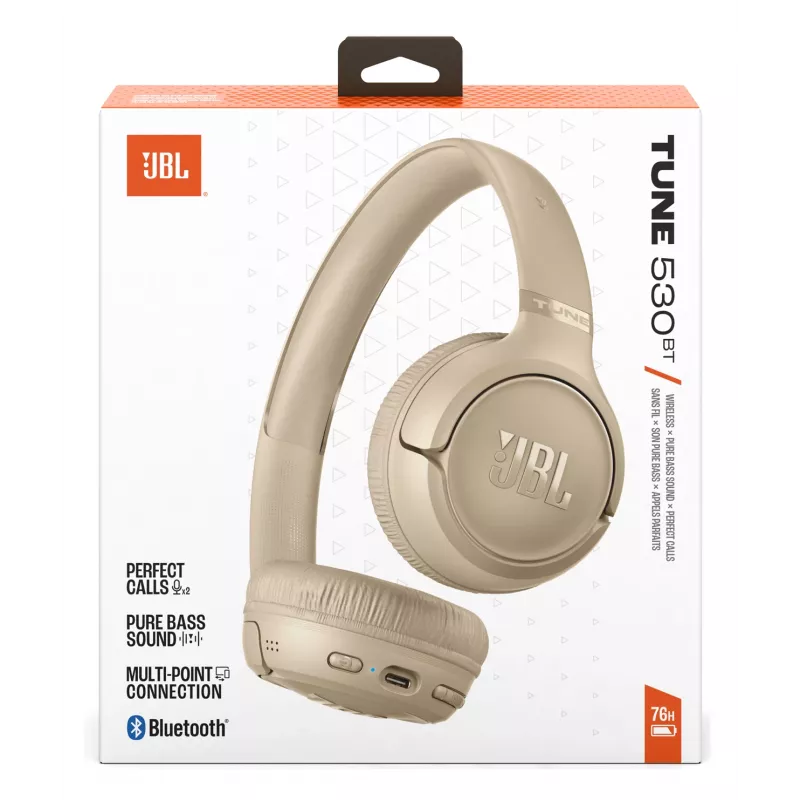 JBL Tune 530BT Headset Wireless Head-band Chiamate/Musica USB Type-C Bluetooth Beige