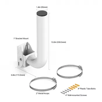TP-Link Omada Kit di montaggio a palo/parete per access point outdoor, supporto per access point Wi-Fi, Bianco, Acciaio inox, TP-Link, 400 g, 1 pz.