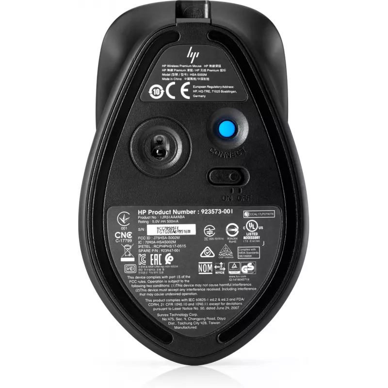 HP ENVY mouse ricaricabile 500, ambidestro, laser, RF wireless, 1600 DPI, nero, grigio