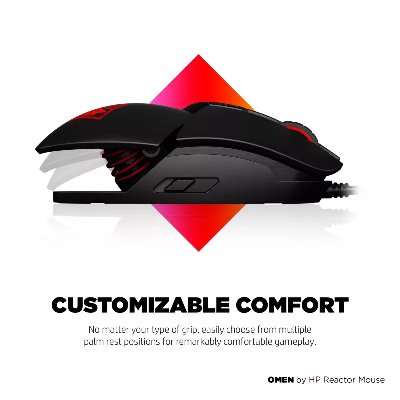 HP OMEN by Reactor mouse, per destrorsi, ottico, USB Type-A, 16000 DPI, 0,2 ms, nero