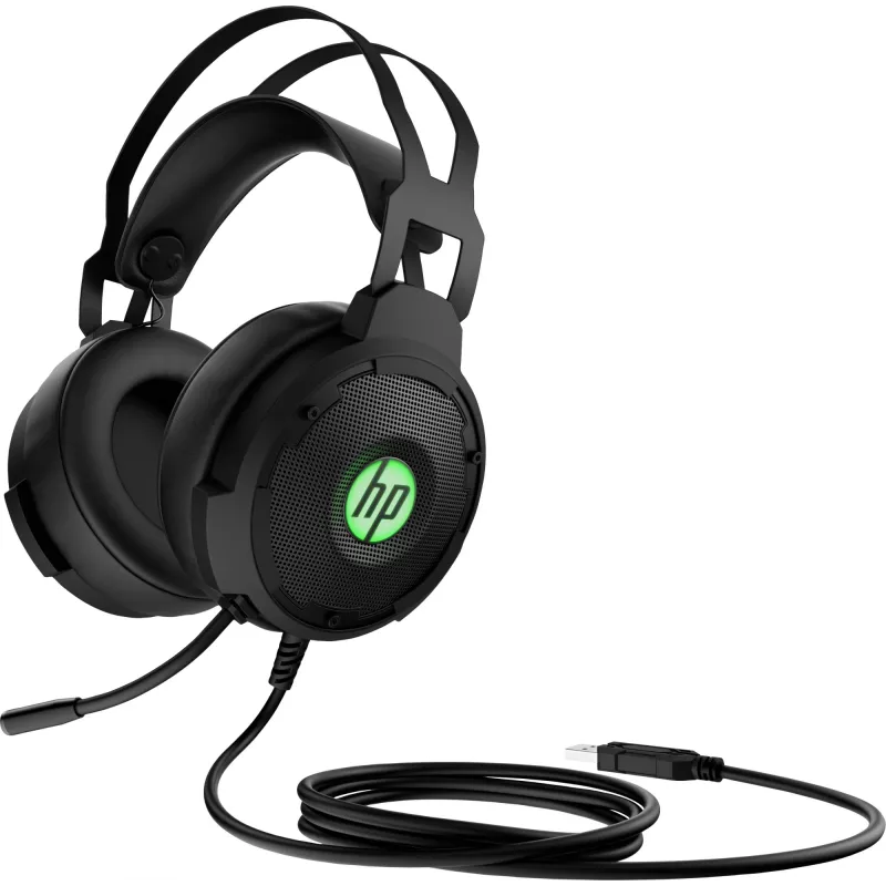 HP Pavilion Gaming Headset 600, cablato, gaming, 360 g, cuffie, nero, verde