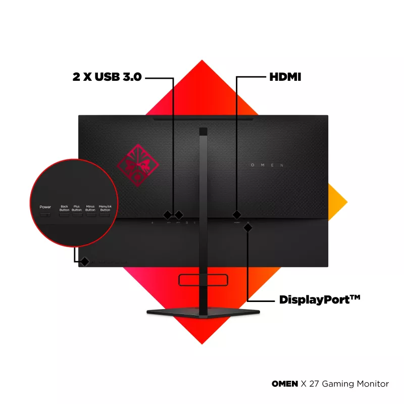 HP OMEN X 27 monitor 68,6 cm (27 pollici) 2560 x 1440 pixel Quad HD nero (ricondizionato)