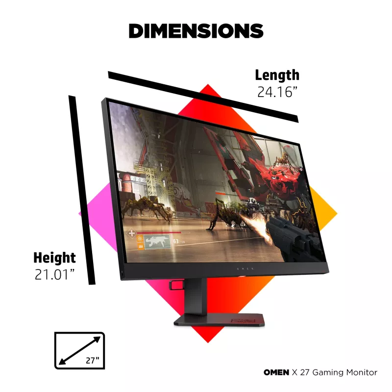HP OMEN X 27 monitor 68,6 cm (27 pollici) 2560 x 1440 pixel Quad HD nero (ricondizionato)