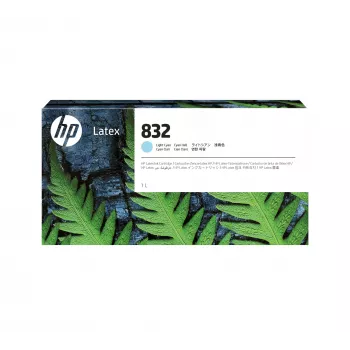 HP 832 cartuccia inchiostro latex 1 litro ciano chiaro, stampanti HP Latex 700, 700 W, 800, 800 W, getto d'inchiostro termico, ciano, Cina, Stati Uniti, Singapore, 243 mm, 64 mm