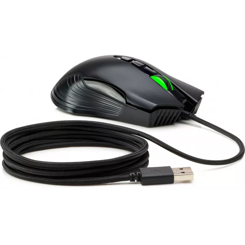 HP X220 mouse da gaming retroilluminato, ambidestro, ottico, USB Type-A, 3600 DPI, nero