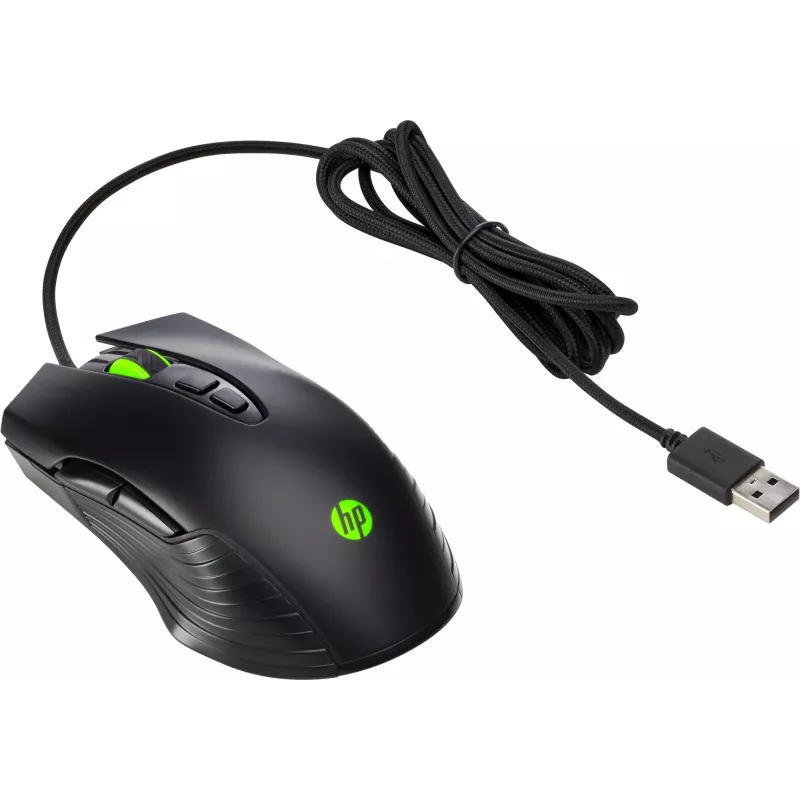 HP X220 mouse da gaming retroilluminato, ambidestro, ottico, USB Type-A, 3600 DPI, nero