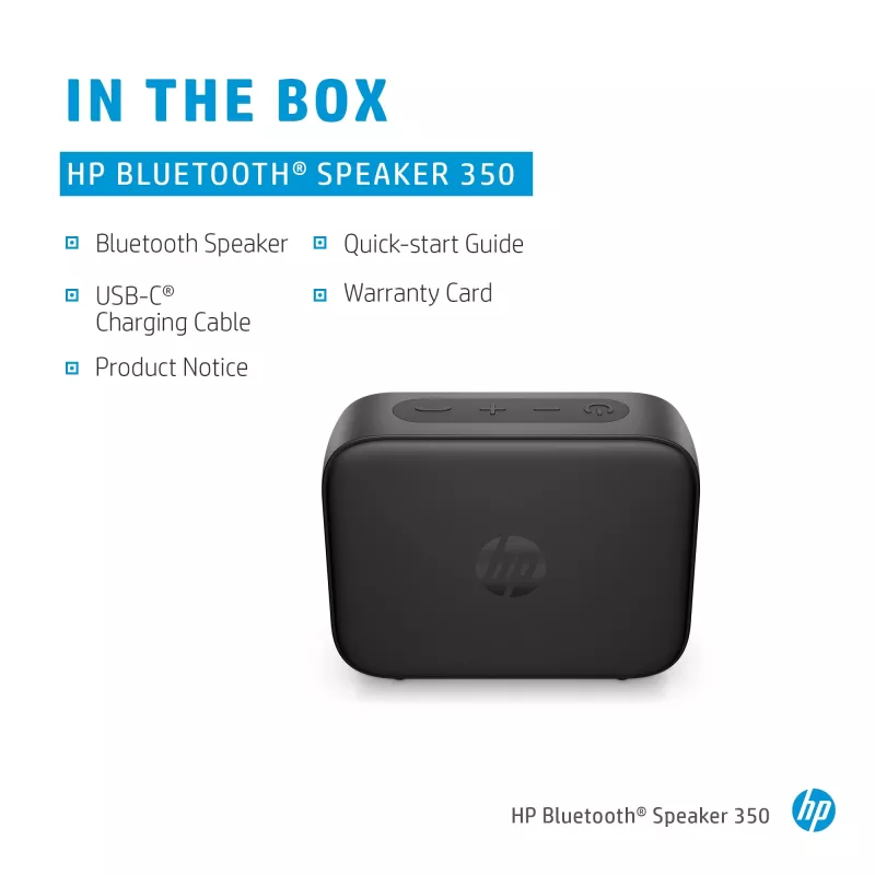 HP altoparlante Bluetooth 350 argento, wireless, bianco, universale, batteria integrata, 180 g, 78,5 mm