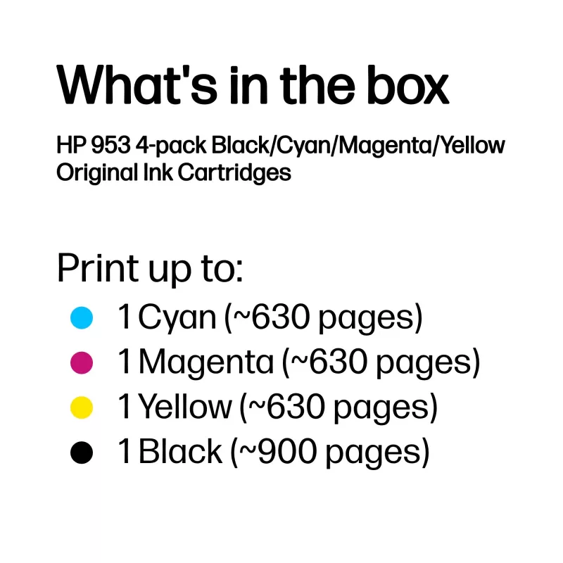 HP 953 confezione da 4 cartucce inchiostro originali nero/ciano/magenta/giallo