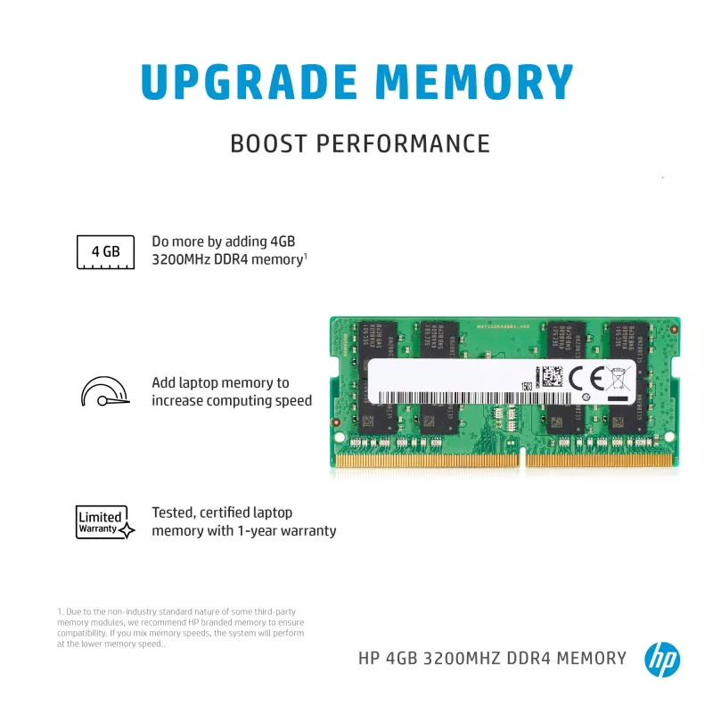 HP 286H5AA modulo di memoria 4 GB 1 x 4 GB DDR4 260-Pin SO-DIMM