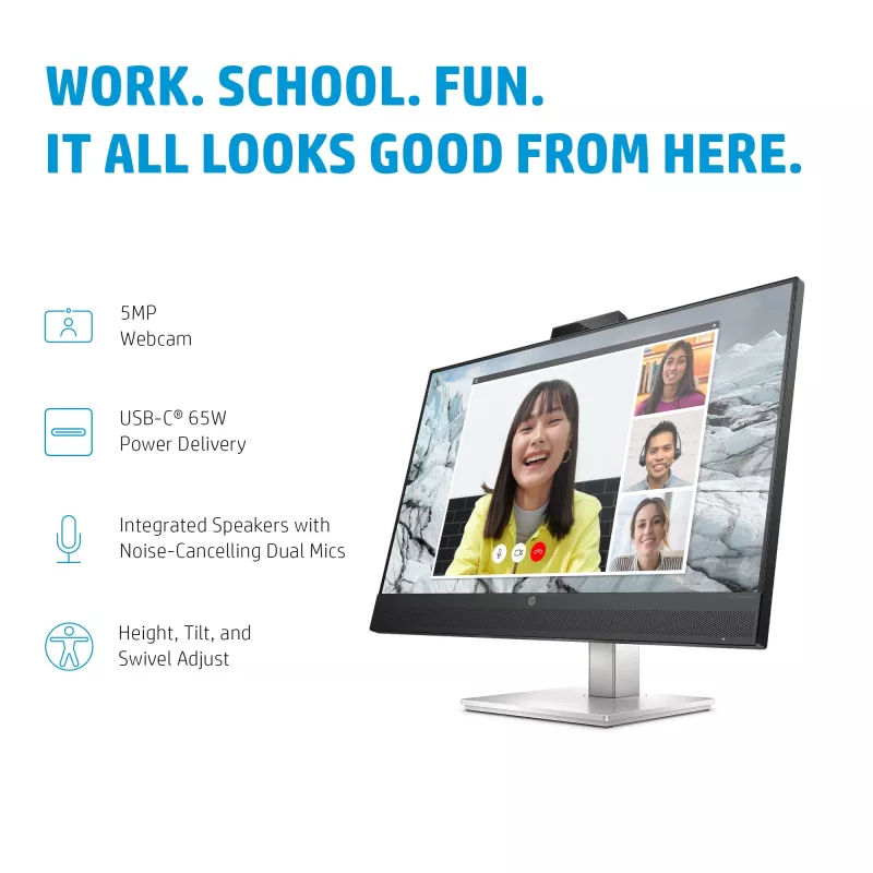 Monitor per conferenze HP E27m G4 QHD USB-C, 68,6 cm (27