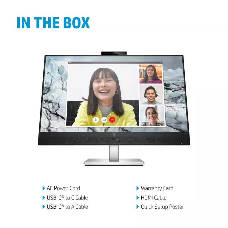 Monitor per conferenze HP E27m G4 QHD USB-C, 68,6 cm (27
