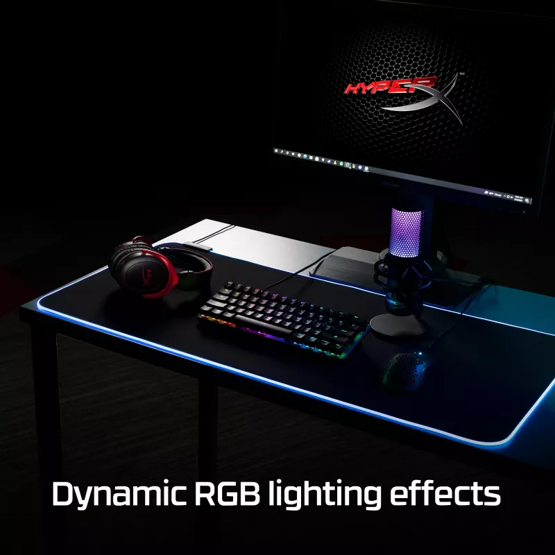 HyperX Pulsefire Mat - Tappetino per mouse da gaming RGB - tessuto (XL)