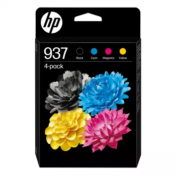 Cartucce d'inchiostro HP 937 CMYK confezione da 4 nero ciano magenta giallo