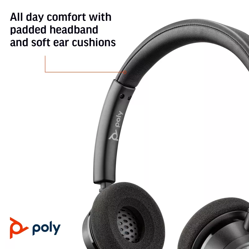 Cuffia HP Poly Poly Blackwire 3320 USB-A, con filo, ufficio/call center, 130 g, cuffia, nero