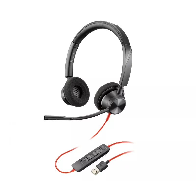 Cuffia HP Poly Poly Blackwire 3320 USB-A, con filo, ufficio/call center, 130 g, cuffia, nero