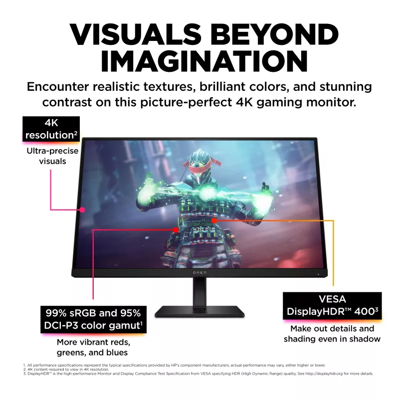 Monitor gaming OMEN by HP 27 pollici UHD 144Hz – OMEN 27k