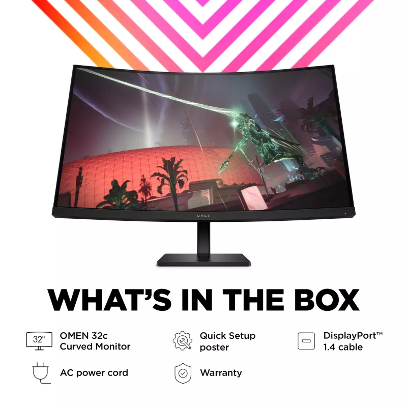 OMEN by HP 31,5 pollici QHD 165Hz monitor gaming curvo - OMEN 32c (ricondizionato)