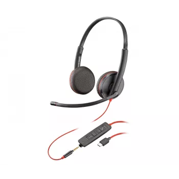 Cuffia POLY Blackwire C3225 stereo USB-C con filo ufficio call center