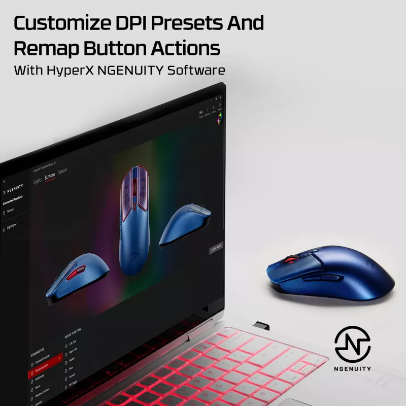 Mouse da gaming wireless HP HyperX Pulsefire Haste 2 S Navy 64 g Li-Ion