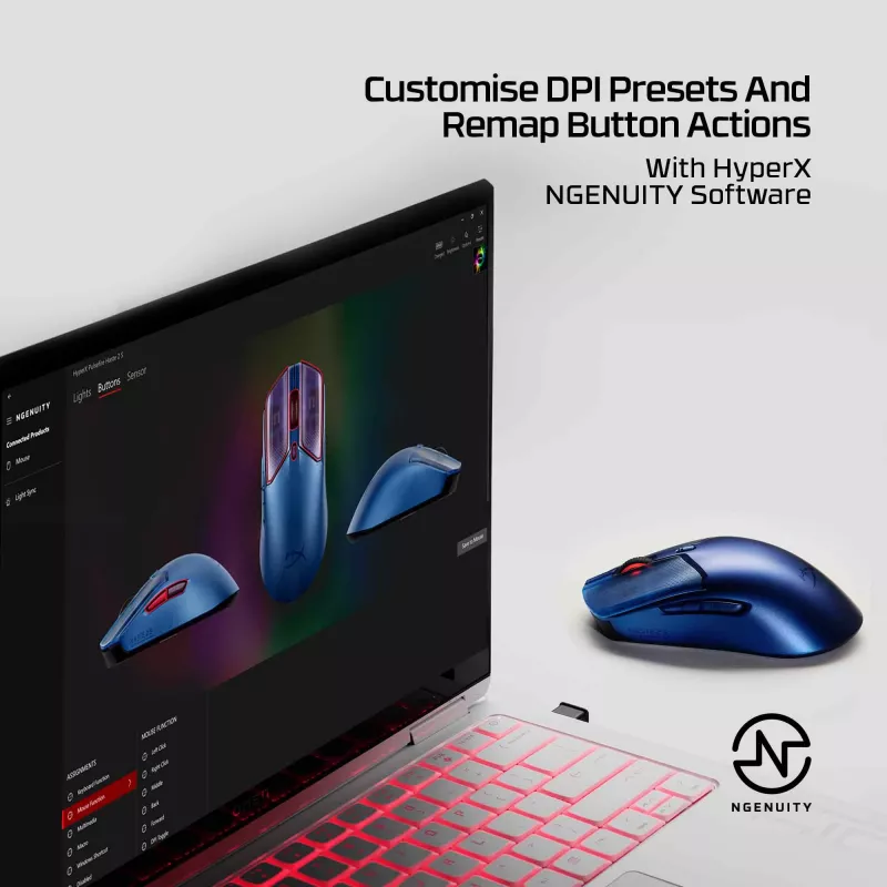 Mouse da gaming wireless HP HyperX Pulsefire Haste 2 S Navy 64 g Li-Ion