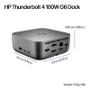 Docking station HP Thunderbolt 4 100W G6 connettività cablata 5K Ultra HD