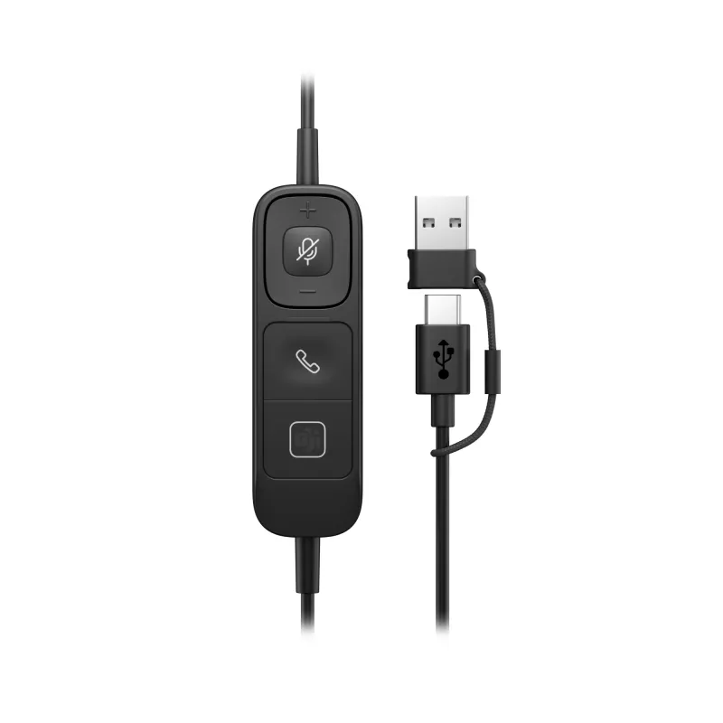 Cuffia USB con filo HP Poly Mission 615 monaurale, 117,5 g, nero