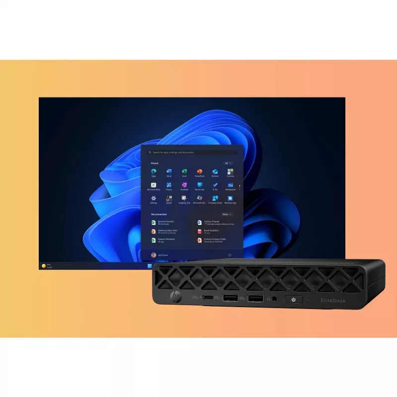 Mini PC HP EliteDesk 8 Mini G1i AI — Intel Core Ultra 7 265T, 16 GB DDR5, 1 TB SSD, Windows 11 Pro, nero