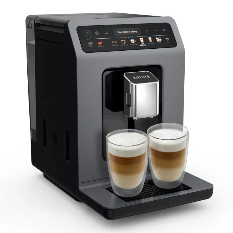 Macchina per espresso Krups Evidence Hot & Cold EA898GF0 – automatica, serbatoio acqua 2,5 L, macinacaffè integrato, 2 erogatori