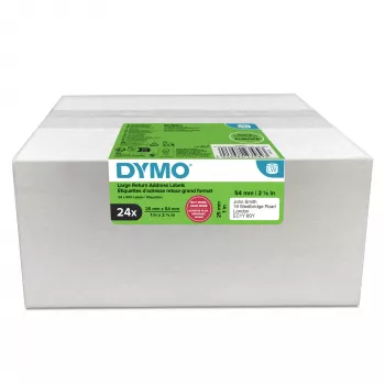 Rotoli di etichette Dymo 2223589 – etichette di carta bianche 5,4 × 2,5 cm, 500 etichette/rotolo, 12000 etichette/confezione, FSC