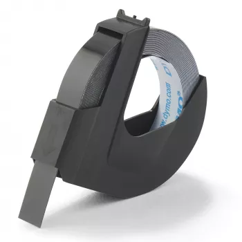 Nastro per etichette in rilievo DYMO Authentic | rotolo 9 mm x 3 m | stampa bianca su nero | autoadesivo | per etichettatrici in rilievo | 1 pezzo