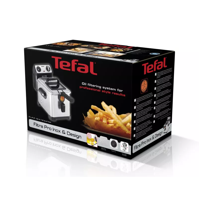 Tefal Filtra Pro FR5111 friggitrice singola 3 L a sé stante 2400 W friggitrice nera, acciaio inox