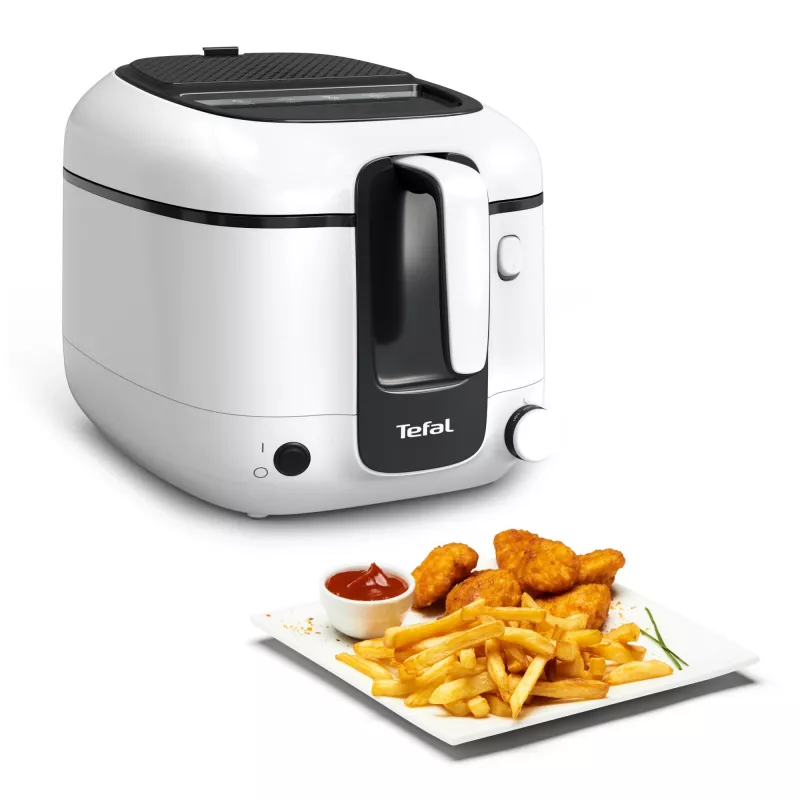 Friggitrice Tefal Super Uno FR3101 – singola, 1800 W, capacità di frittura 1,5 kg, 2,2 l olio, nero/bianco