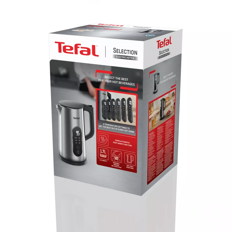 Tefal Selection KI871DE0 bollitore 1,7 l 1500 W nero, acciaio inox