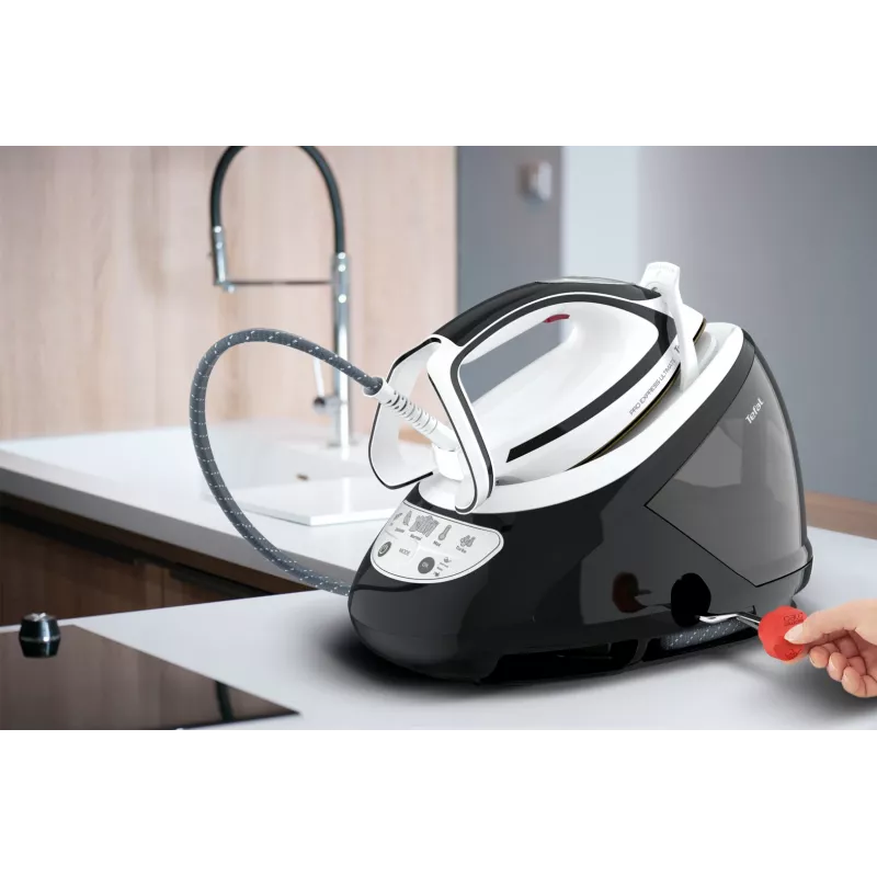 Tefal Pro Express Ultimate GV9550 1.9 L suola stiro Durilium AirGlide Autoclean nero, bianco