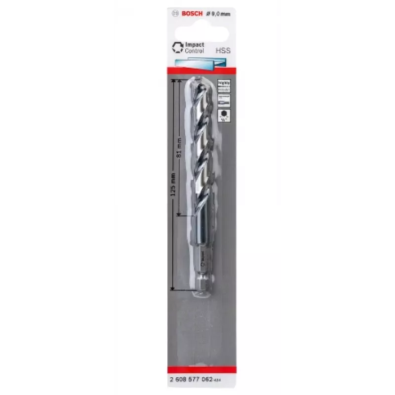 Punta elicoidale Bosch HSS gambo esagonale 9 mm