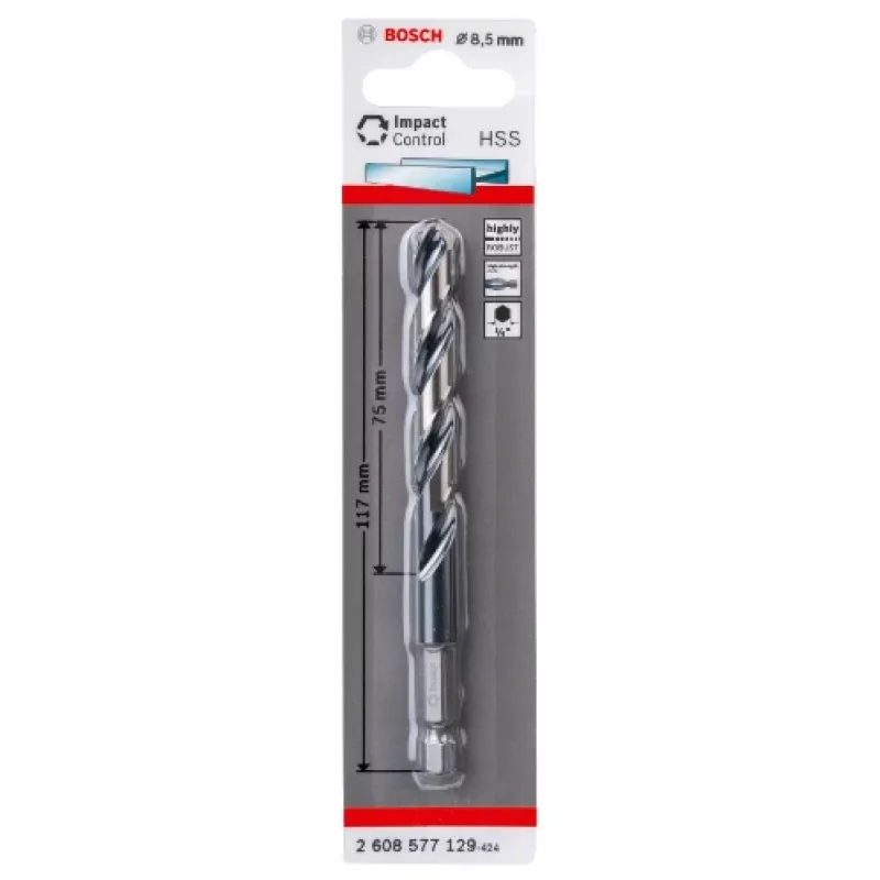 Punta elicoidale Bosch HSS gambo esagonale 8.5 mm