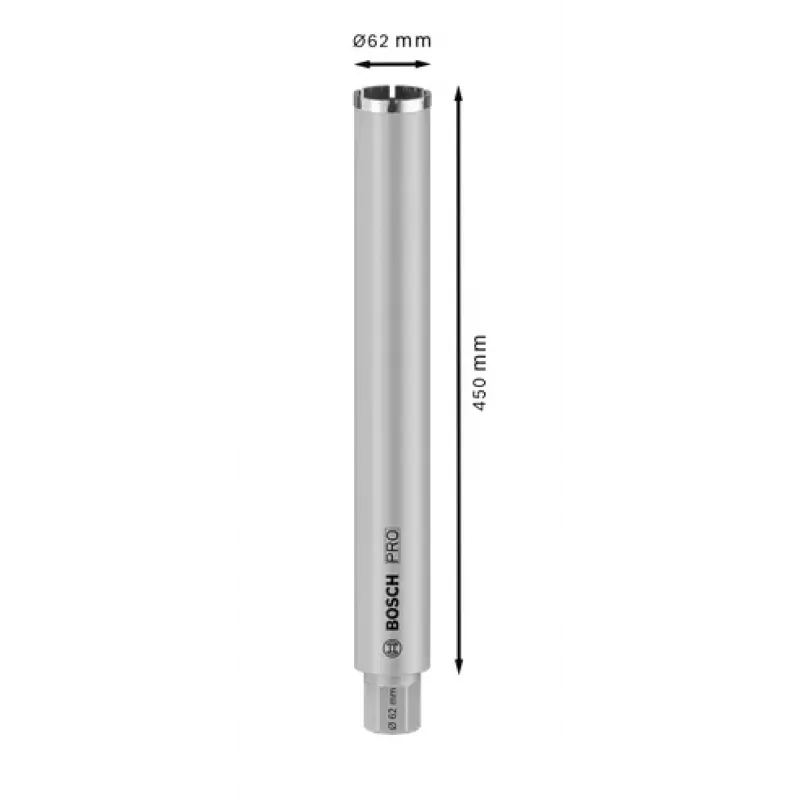 Punta diamantata Bosch Standard per calcestruzzo, punta carotatrice per calcestruzzo, 62 mm