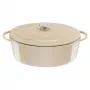 Tefal E25906 pentola ovale in ghisa beige, diametro 34 cm, forma ovale