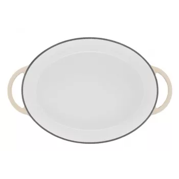 Tefal E25906 pentola ovale in ghisa beige, diametro 34 cm, forma ovale