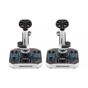 Flightstick Thrustmaster Sol-R 2 HOSAS Space Sim Duo — con filo USB Type-C, analogico/digitale, nero/bianco