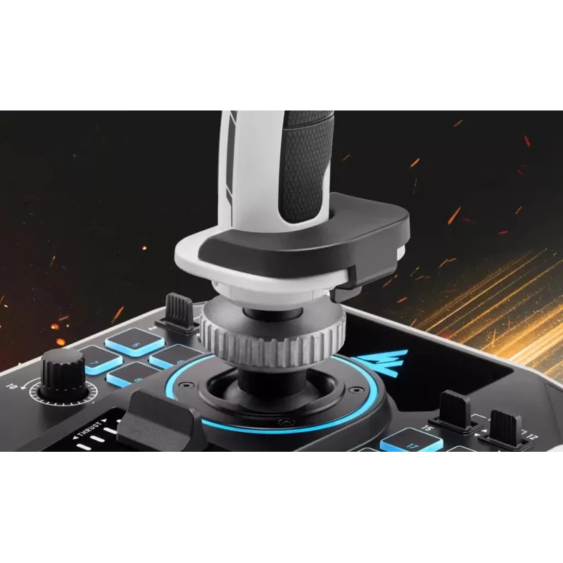 Flightstick Thrustmaster Sol-R 2 HOSAS Space Sim Duo — con filo USB Type-C, analogico/digitale, nero/bianco