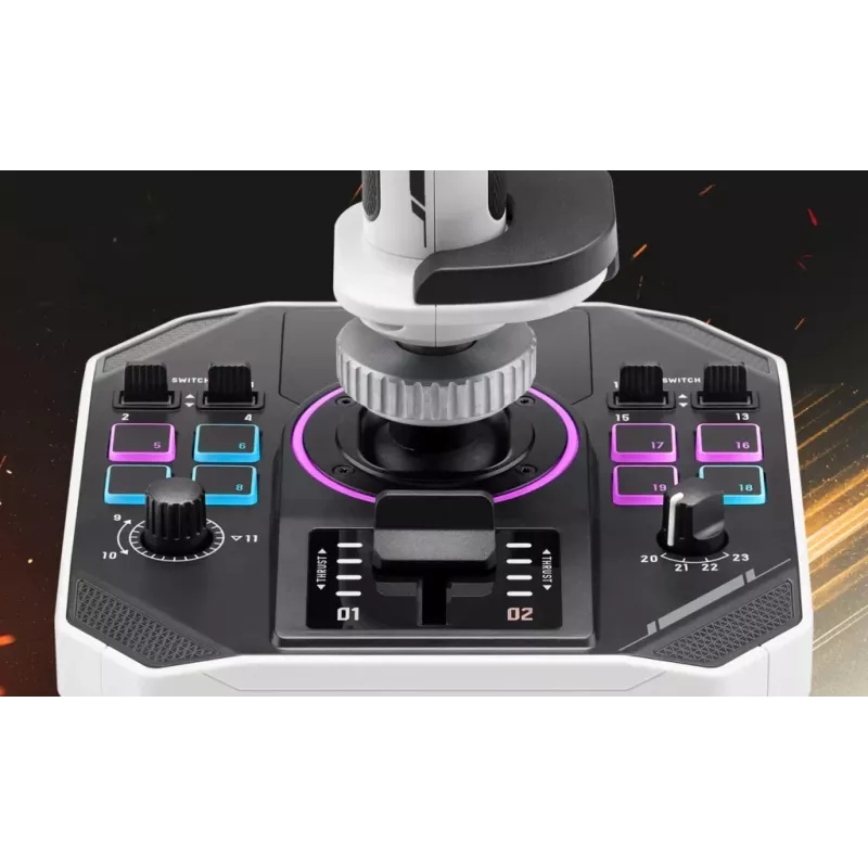 Flightstick Thrustmaster Sol-R 2 HOSAS Space Sim Duo — con filo USB Type-C, analogico/digitale, nero/bianco