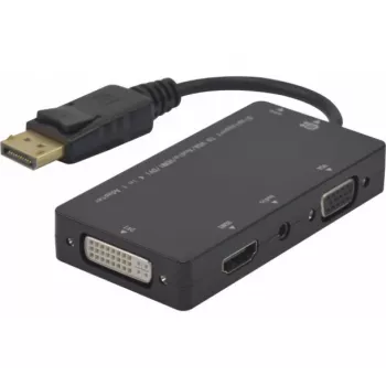 Hypertec 127377-HY adattatore cavo video DisplayPort DVI-D + VGA (D-Sub) + HDMI nero