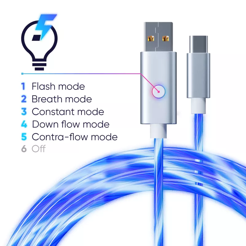 Oniverse cavo Quick Charge USB-A a USB-C con LED - 2 metri - bianco (multipiattaforma)